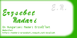 erzsebet madari business card